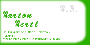 marton mertl business card