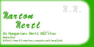 marton mertl business card